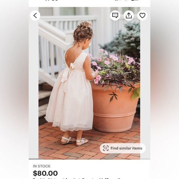 Girls size 10 Ivory color flower girl dress. Worn once & in excellent condition. - Picture 5 of 5